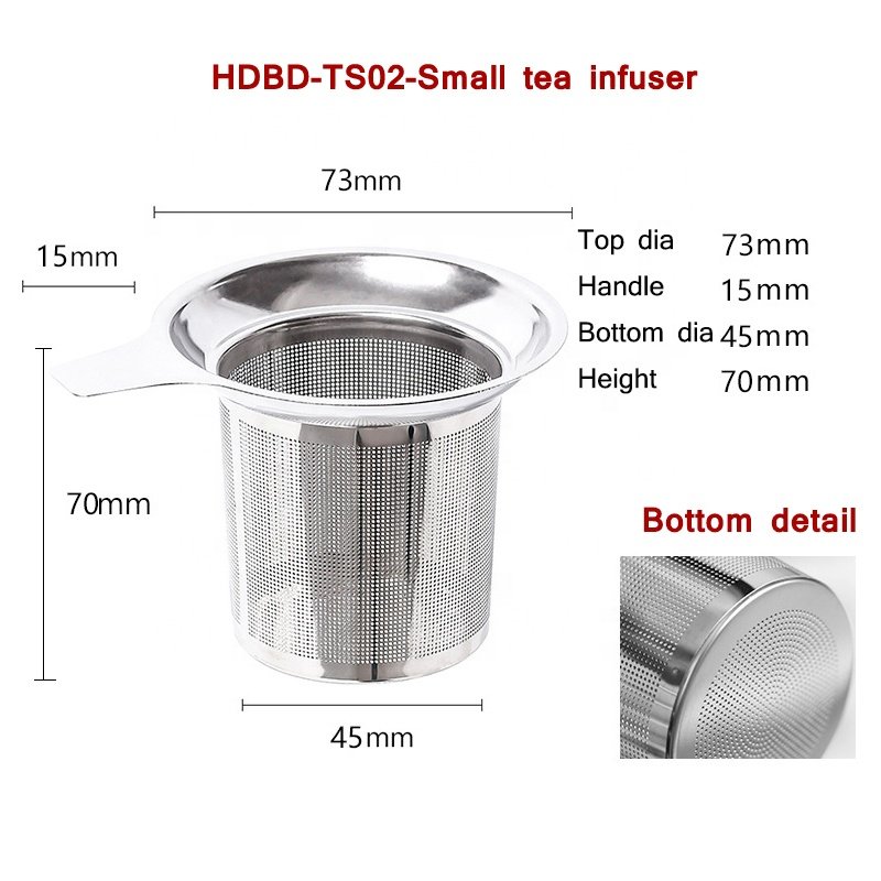 Tea Steeper Fine Mesh Filter 304 Stainless Steel Strainer Kitchen Accessories Metal Tea Infuser Basket For Loose Leaf Tea