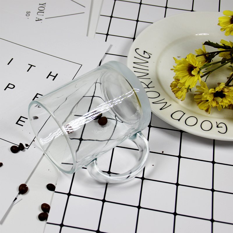 Rubysub M005 Hot Selling High Quality Sublimation Clear Glass Mug Round Handle Transparent Glass Cup