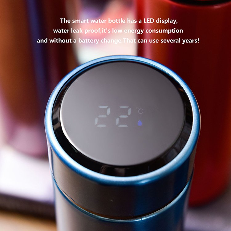 business Smart Touch Temperature Display Water Bottles With Logo Display Travel Mug Vacuum Flask Smart Coffee Tumbler