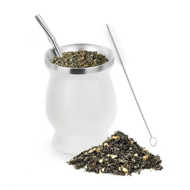 Sport Style 300ml Stainless Steel Yerba Mate Tea Water Bottle with Lid Portable for Camping and Drinkware Yerba Mate Thermos