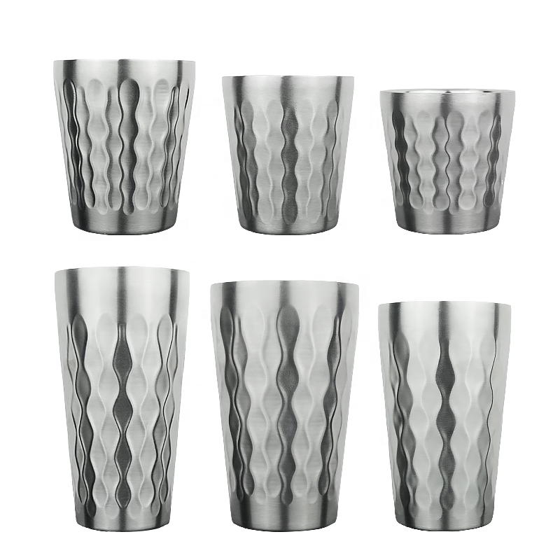 Modern Camping Tumbler Korean Style Stackable Camping Coffee Cups Camping Mugs Beer Drinks Cups Double Wall Stainless Steel