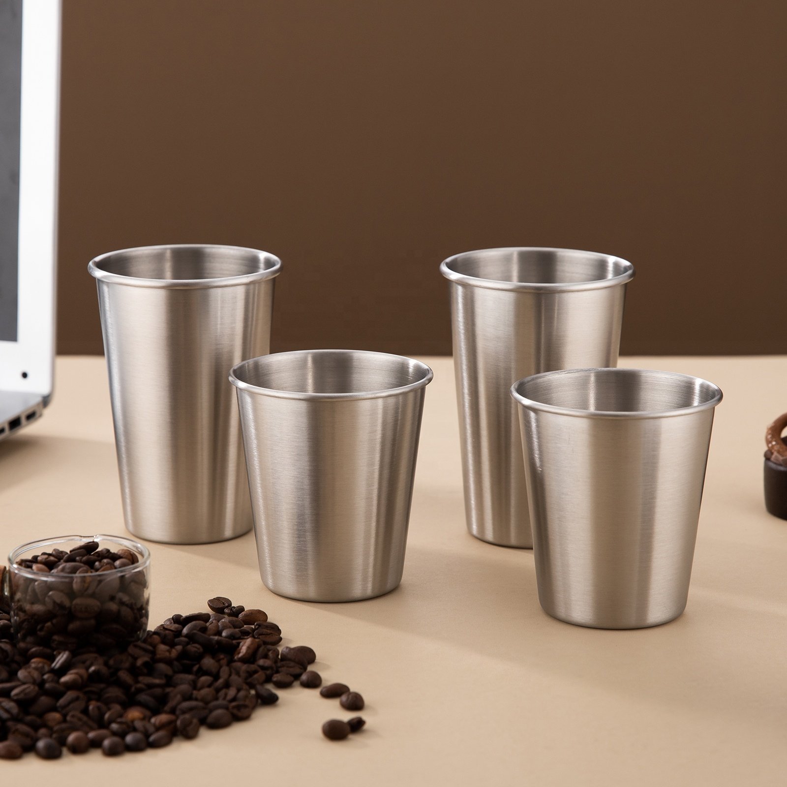 Modern Camping Tumbler Korean Style Stackable Camping Coffee Cups Camping Mugs Beer Drinks Cups Double Wall Stainless Steel