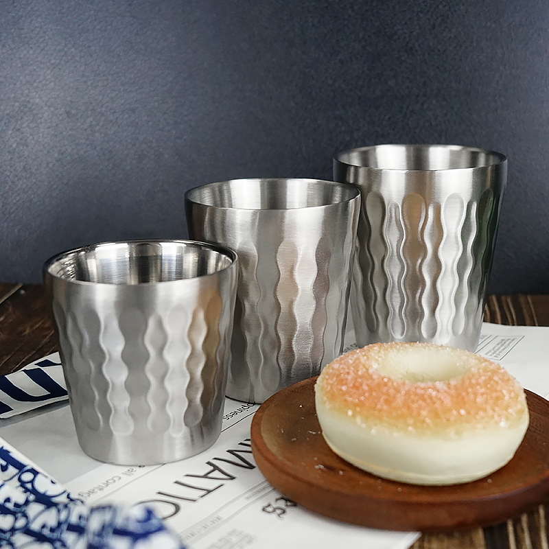 Modern Camping Tumbler Korean Style Stackable Camping Coffee Cups Camping Mugs Beer Drinks Cups Double Wall Stainless Steel