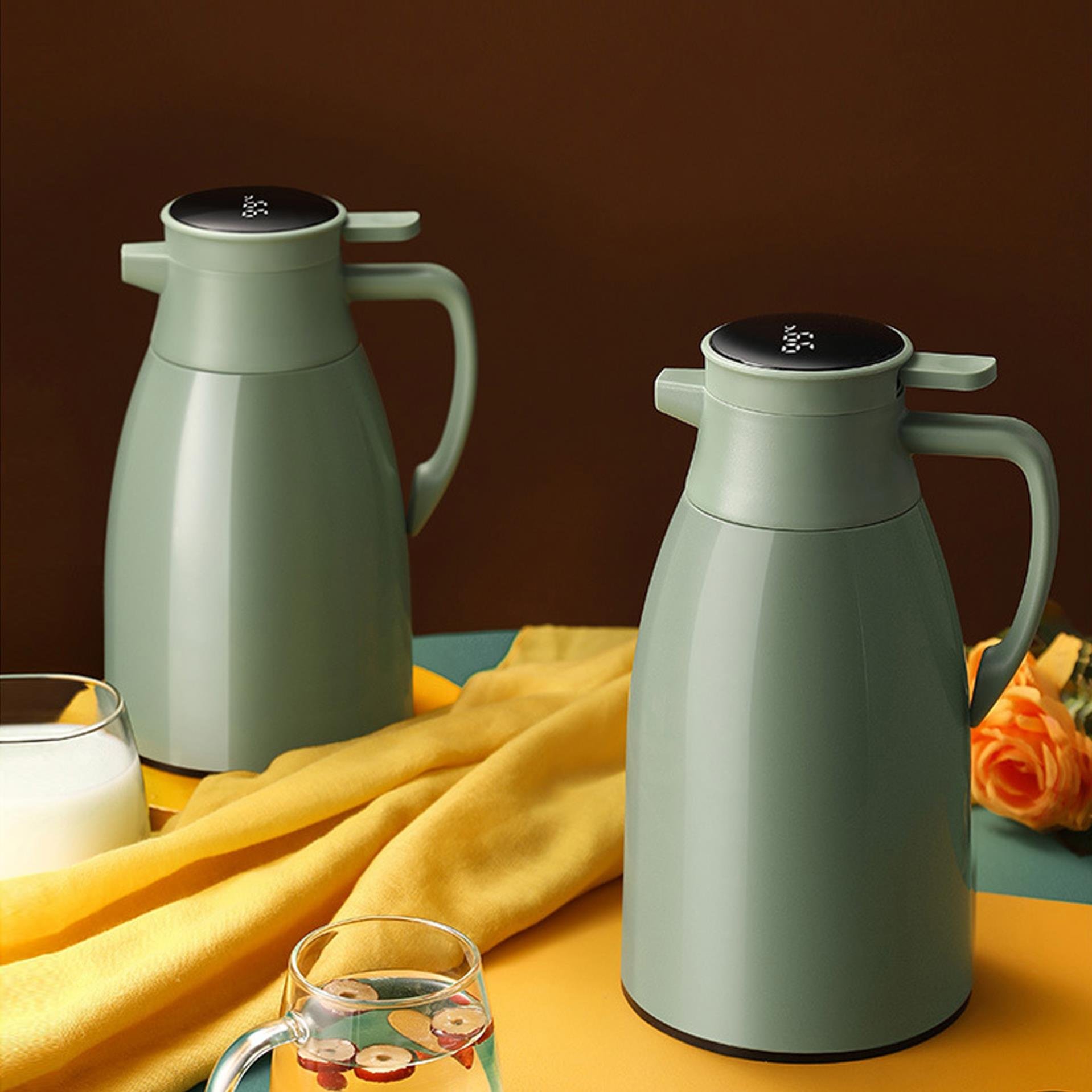 High grade LED termos digitales touch screen temperature display large capacity Thermo pot jar 304 Vacuum Flask water bottle