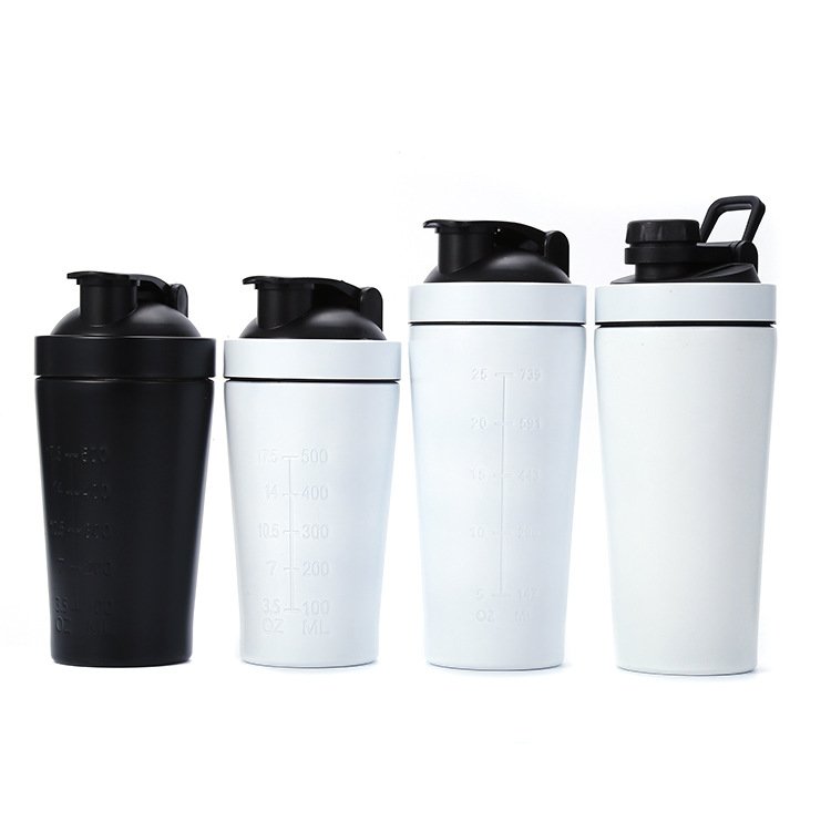 2023 Custom 500ml Protein Powder Shaker Bottle 18/8 Stainless Steel Wallets Drinkware Vacuum Flasks & Thermoses American Style