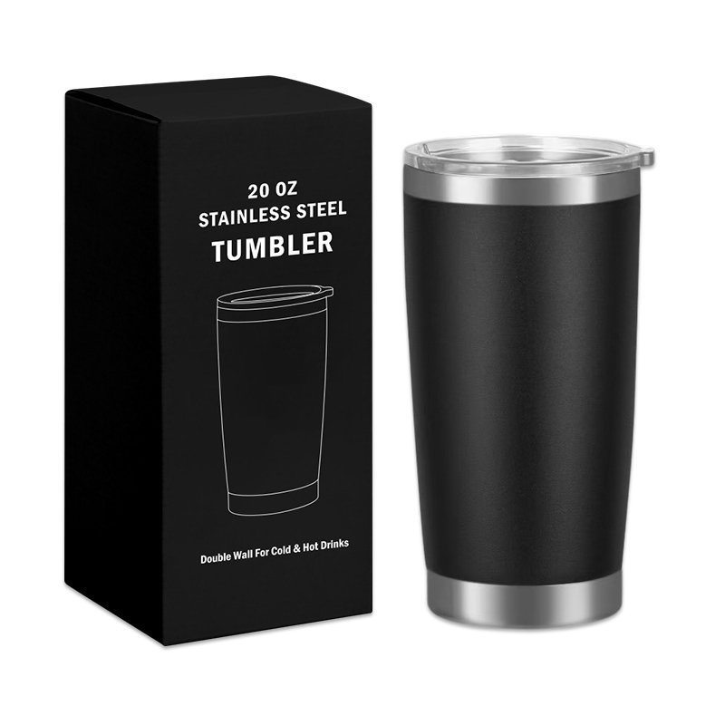 Custom Logo 20oz Colorful Double Wall Stainless Steel Vacuum Insulated Powder Coated Travel Coffee Mug with Colorful Box