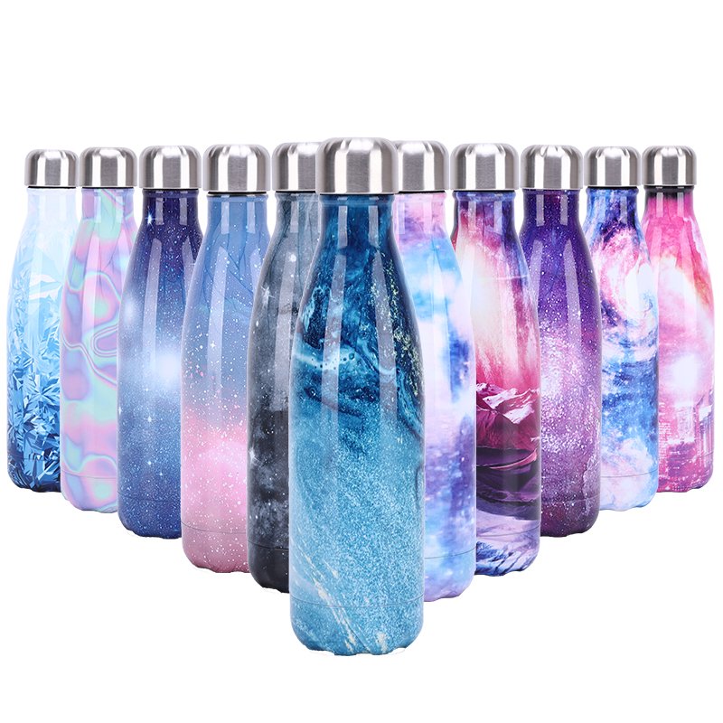 500ml banana leaf design cola bottle stainless steel insulated water bottle thermos stainless steel vacuum insulated