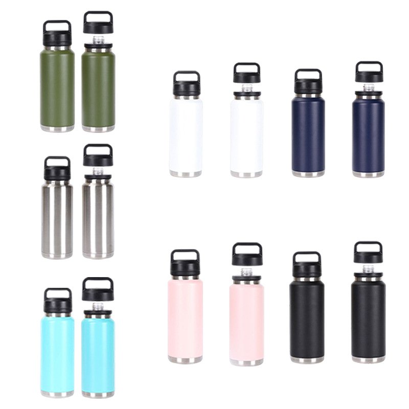 36 oz Bottles Sport Powder Coated Flask 18oz 26oz 36oz 64oz Stainless Steel Insulated Water Bottle Thermos Flask Cup