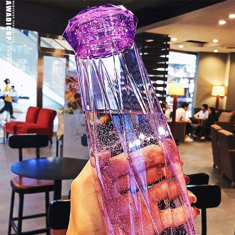 Popular Item 500ml Diamond Crystal Sport Drinking Camping Cycling Travel Plastic Juice Water Bottles