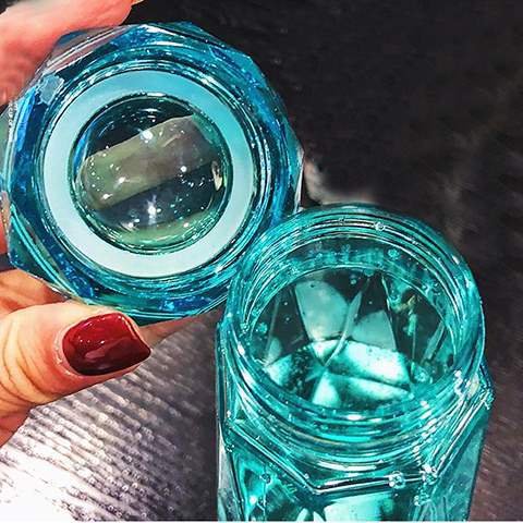 Popular Item 500ml Diamond Crystal Sport Drinking Camping Cycling Travel Plastic Juice Water Bottles