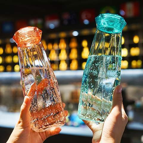 Popular Item 500ml Diamond Crystal Sport Drinking Camping Cycling Travel Plastic Juice Water Bottles