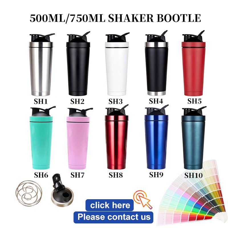 ZP 500ml 750ml custom double wall insulated Stainless Steel sports Fitness Protien Gym shaker bottle