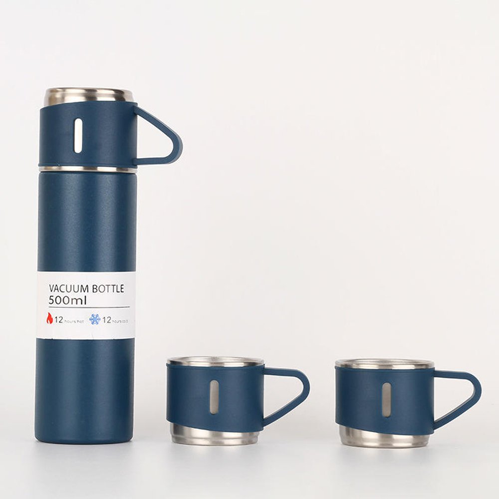 500ml business gift travel mug cup set vacuum flask gift set double wall stainless steel thermos bottle