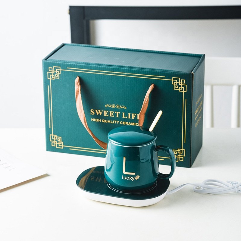 Hot sale gift set cup heating pad temperature control smart coffee mug with customized logo