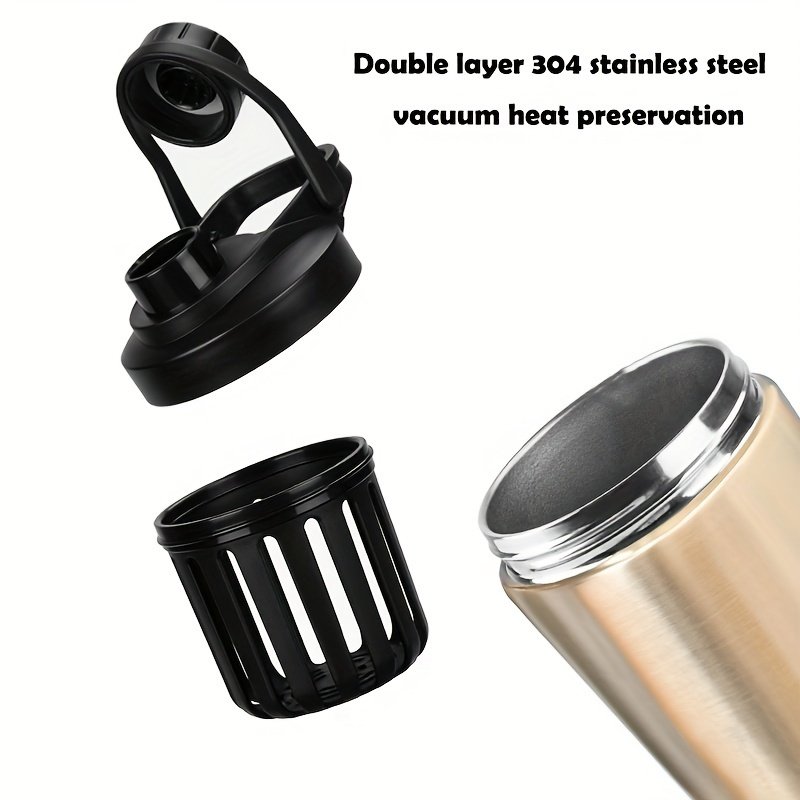 Shaker Bottle 500ml/750ml Insulated Protein Shaker 25oz Travel Vacuum Flasks with Handle Stainless Steel Double Wall Gym Sport