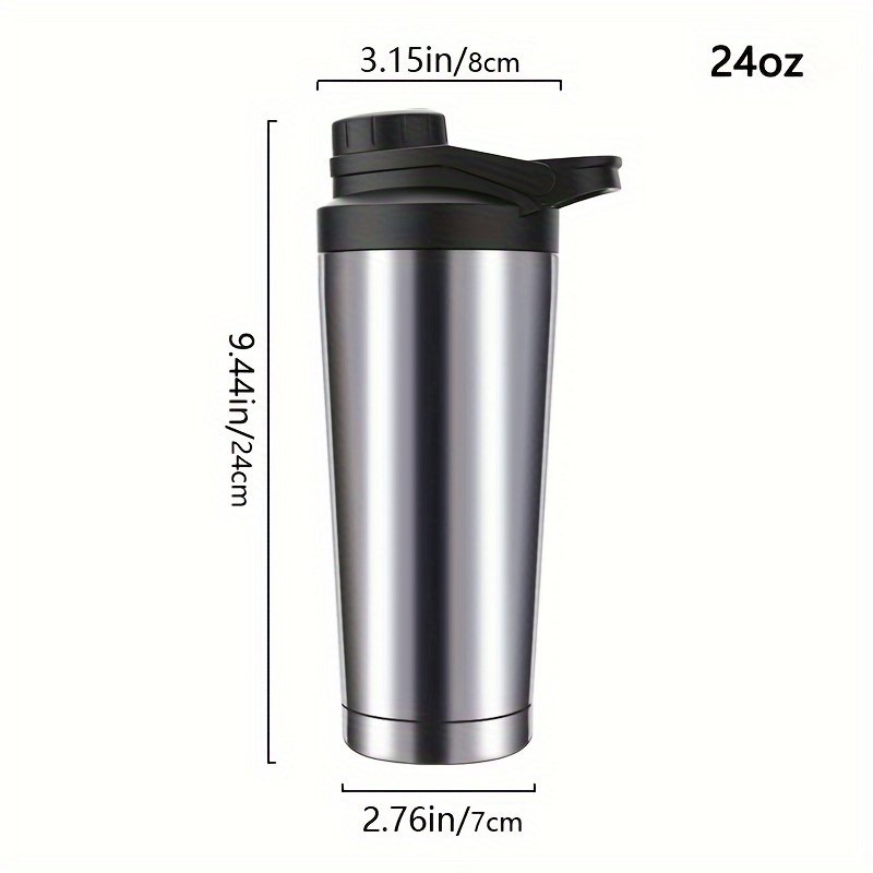 Shaker Bottle 500ml/750ml Insulated Protein Shaker 25oz Travel Vacuum Flasks with Handle Stainless Steel Double Wall Gym Sport