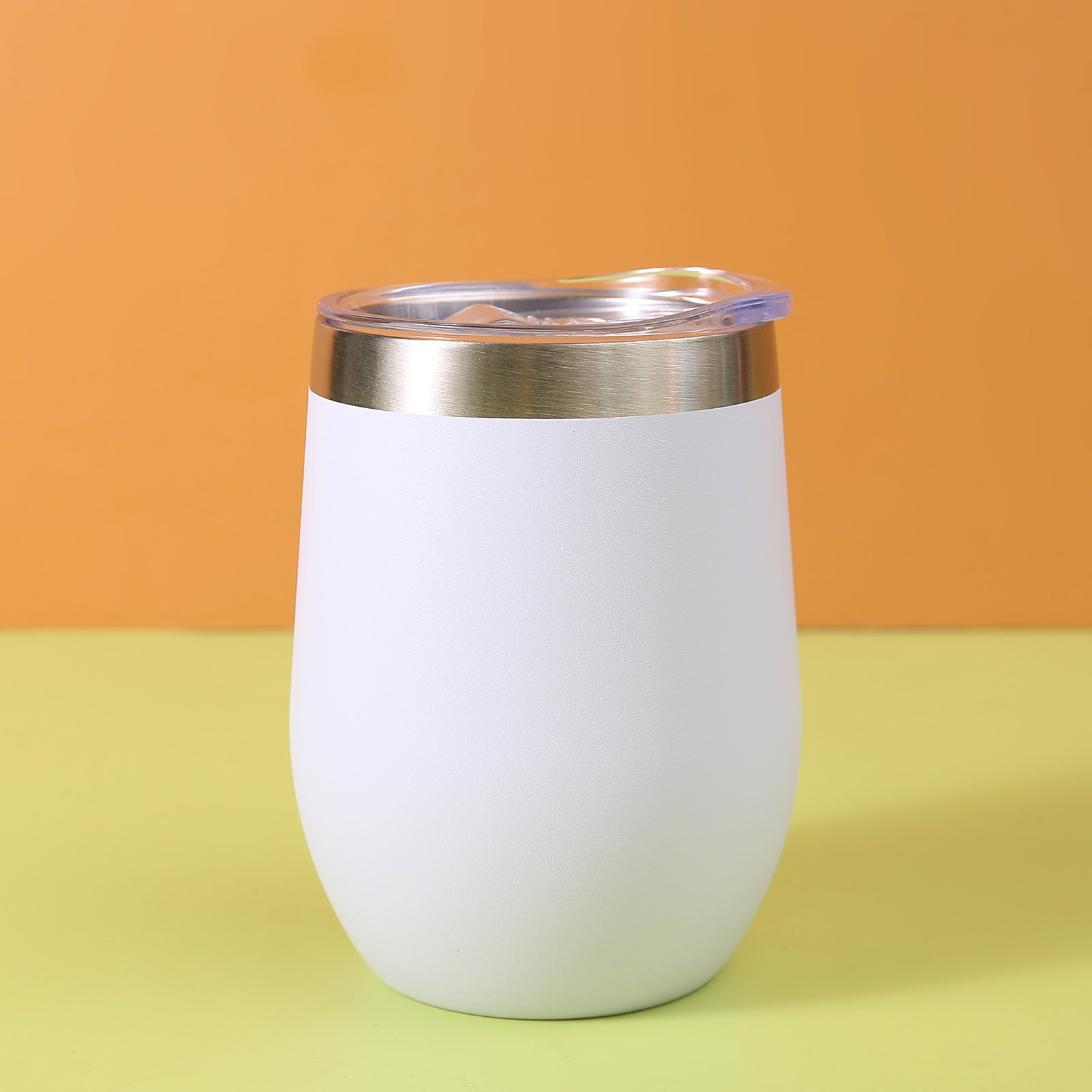 12oz Custom Logo Double Wall Vacuum Wine Cups Tumbler Stemless 304 Stainless Steel Insulated Wine Tumbler Pint Cup