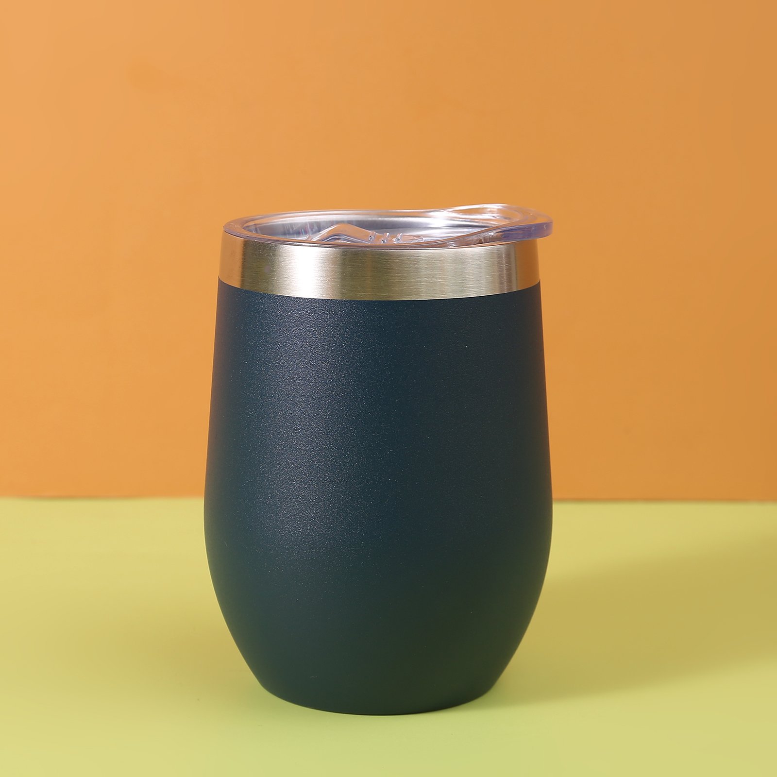 12oz Custom Logo Double Wall Vacuum Wine Cups Tumbler Stemless 304 Stainless Steel Insulated Wine Tumbler Pint Cup