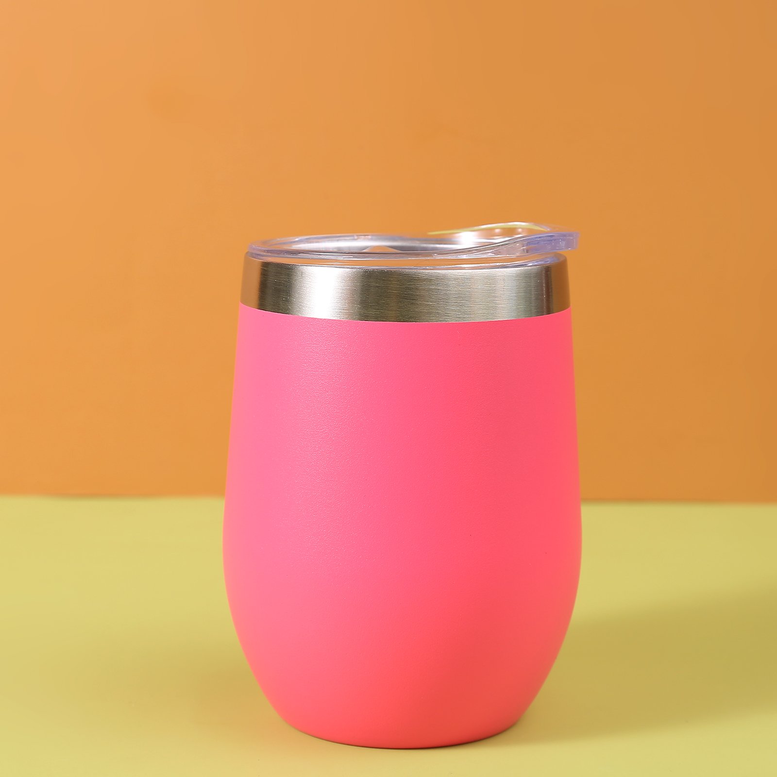 12oz Custom Logo Double Wall Vacuum Wine Cups Tumbler Stemless 304 Stainless Steel Insulated Wine Tumbler Pint Cup