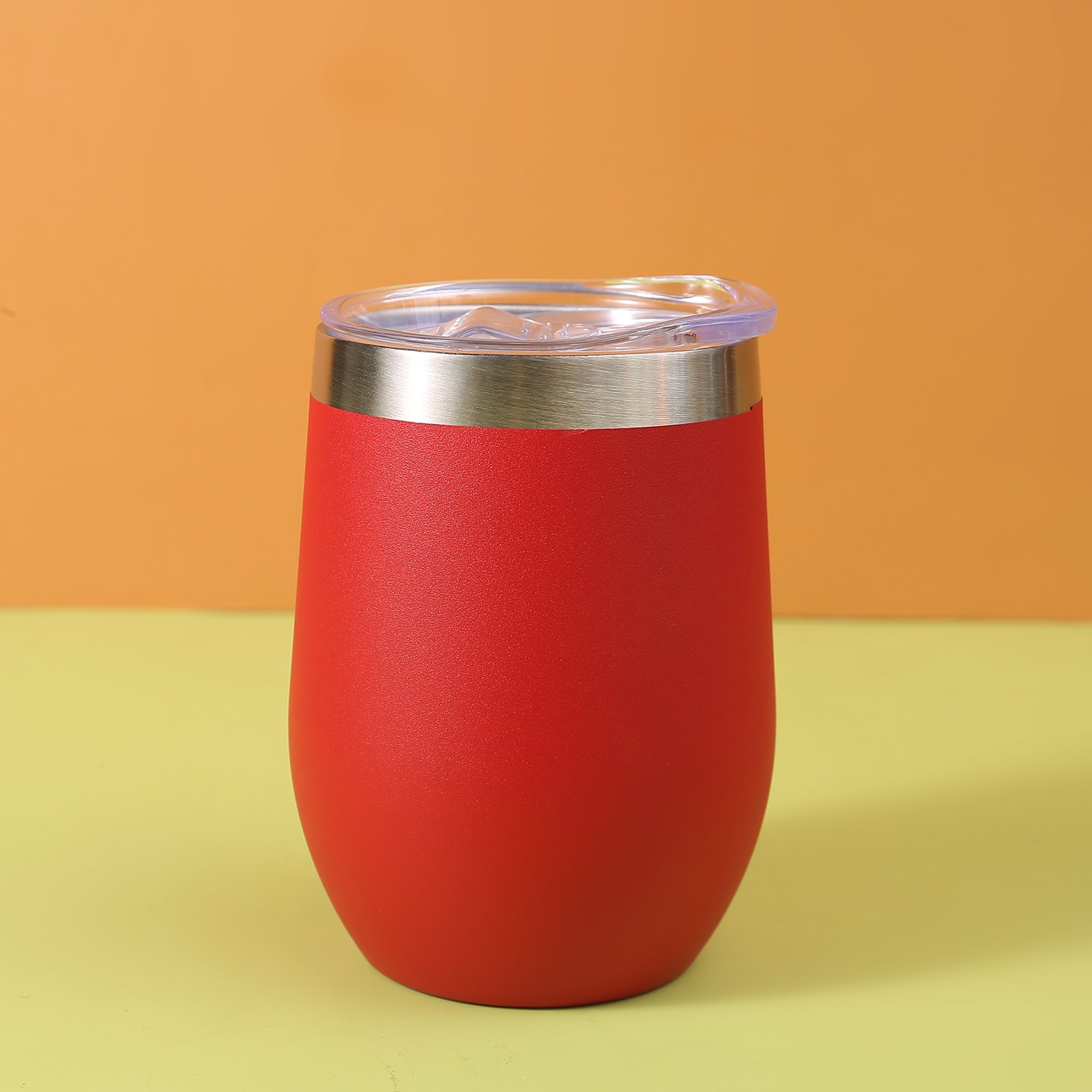 12oz Custom Logo Double Wall Vacuum Wine Cups Tumbler Stemless 304 Stainless Steel Insulated Wine Tumbler Pint Cup