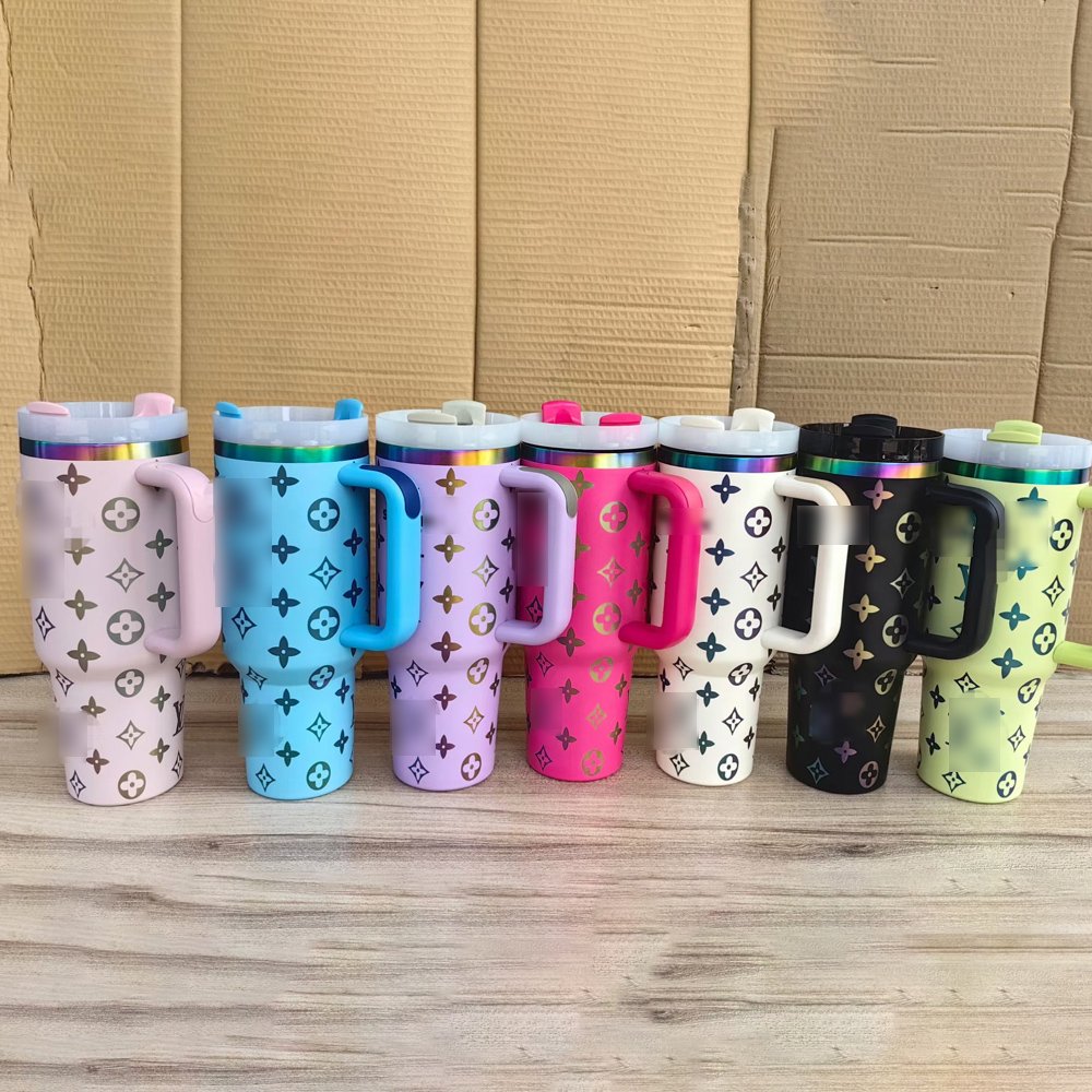 Outdoor Mugs Stainless Steel Thermos Cup Car Insulated Cold Water Bottle 40oz Tumbler With Handle Tumbler Wholesale Bulk