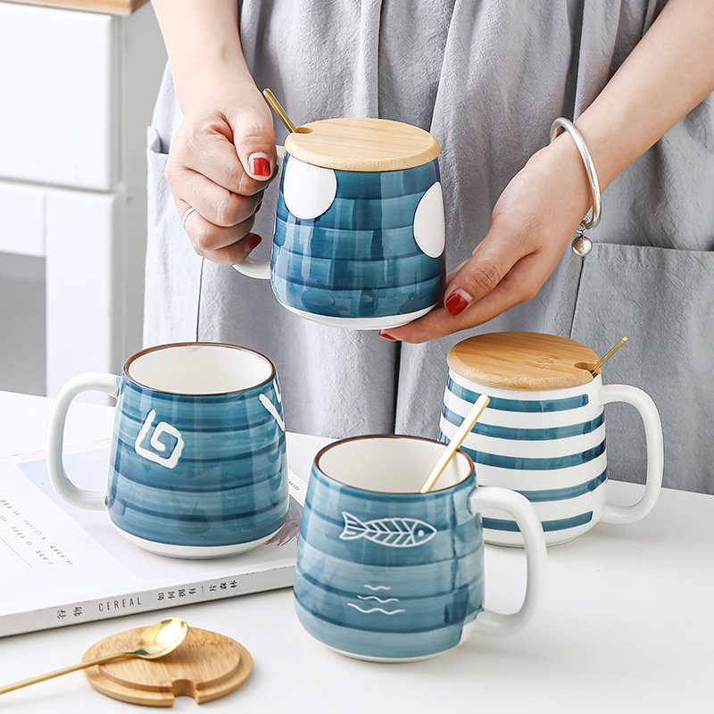 Factory Simple Nordic Reusable Travel Private Label Coffee Cup Breakfast Milk Couple Water Mug for Friends Gift