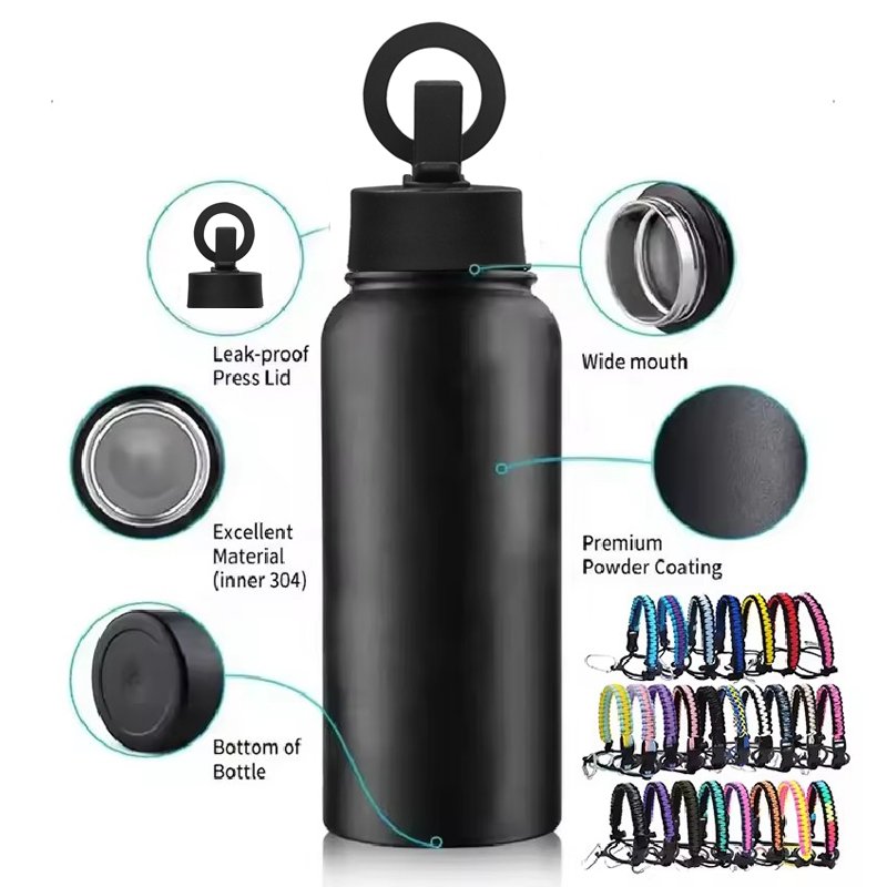 New High Quality water bottle with magnet 18/8 stainless steel vacuum water bottle flask with magnetic phone holder