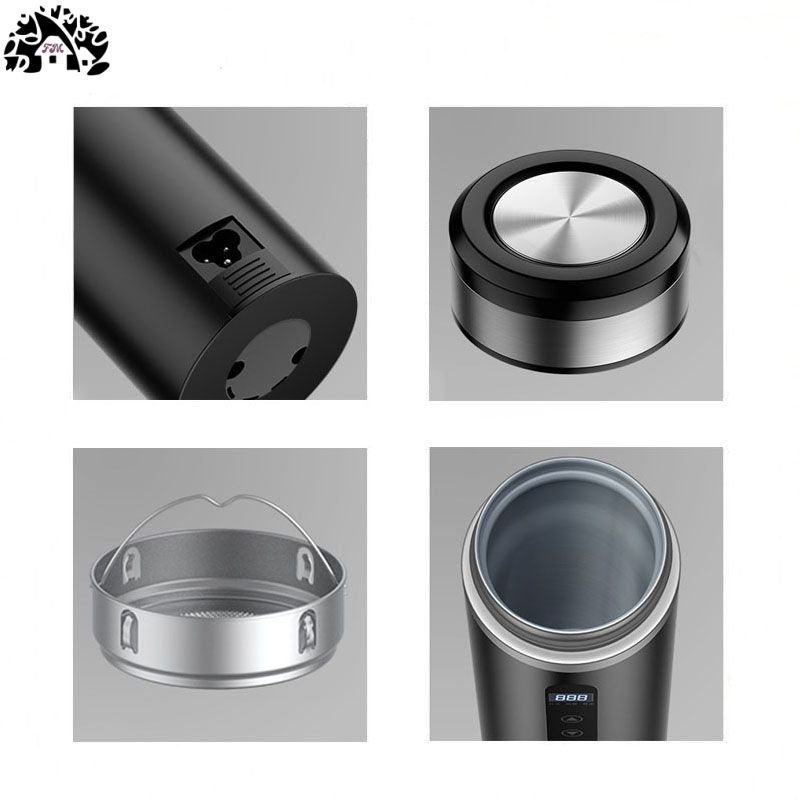 Wholesale hot sale Temperature Coffee Heated Travel Mug Car Electric Travel Thermo Car cups self heating travel mug Heating Cup