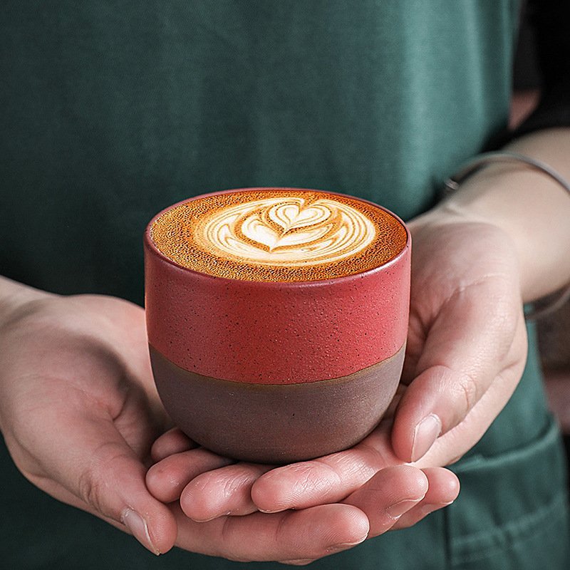 Wholesale Vintage Color Glazed Ceramic Espresso Cup Handmade porcelain tea coffee water mug Stoneware Coffee Cups for Drinkware