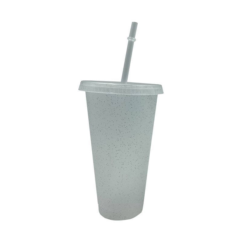 Color Changing Coffee mug 16oz 24oz Plastic Reusable Cup Coffee Drink Cold Travel Tumbler With Straw And Lids