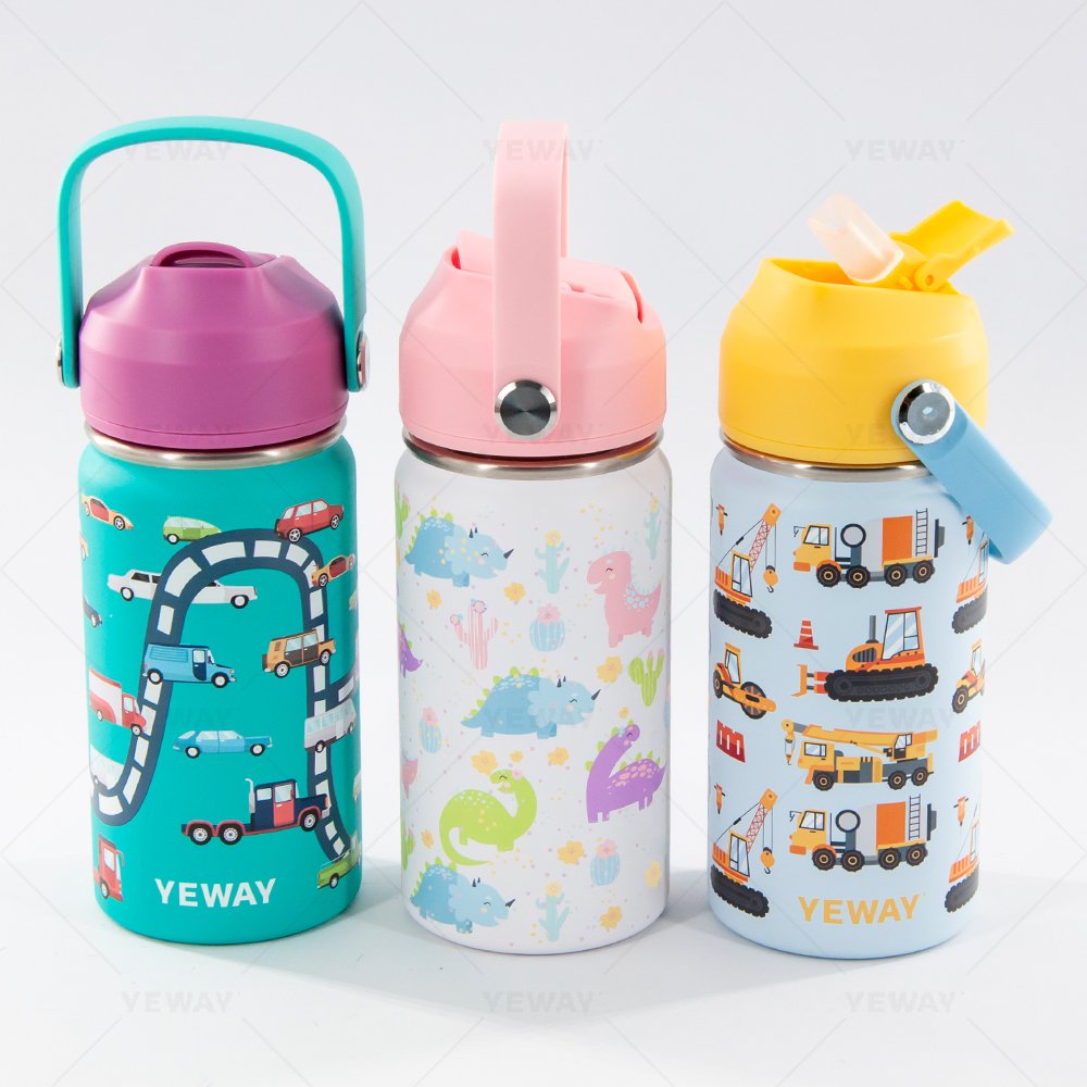 Yeway hot selling Kids Water Bottle 304 Insulated Stainless Steel BPA FREE 16oz Kids Water Bottle with Straw