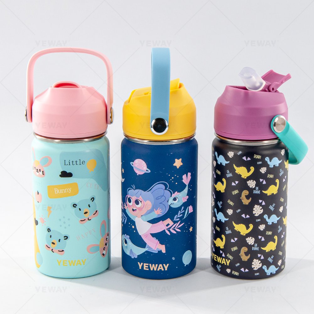 Yeway hot selling Kids Water Bottle 304 Insulated Stainless Steel BPA FREE 16oz Kids Water Bottle with Straw