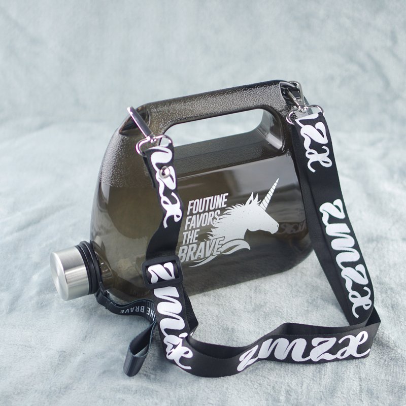 Popular products 2024 plastic clear water bottle motivational custom travel water bottle with strap for outdoor sport