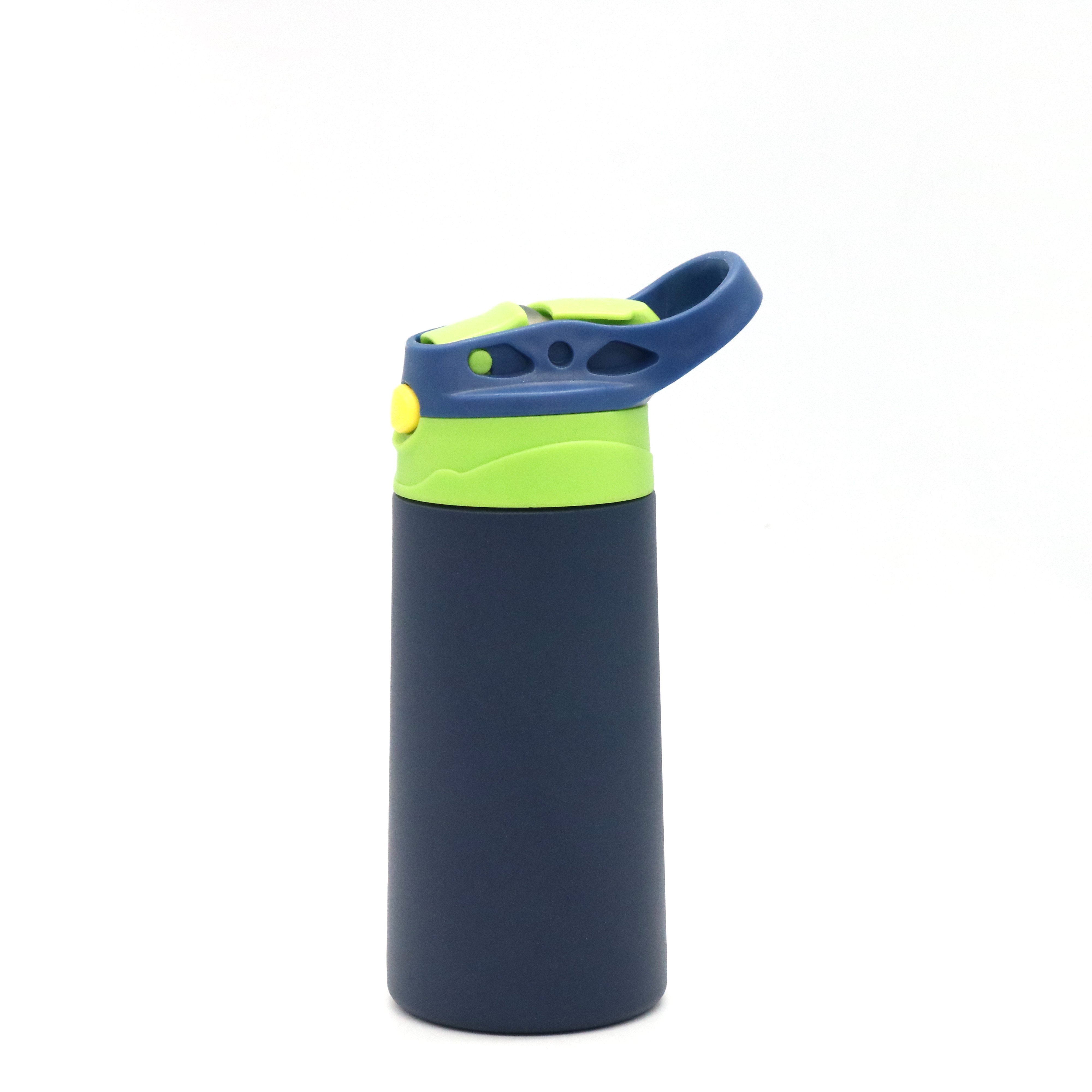 BPA Free Kids Stainless Steel Water Bottle 350ml Double Wall Insulated Vacuum Flask with Handle