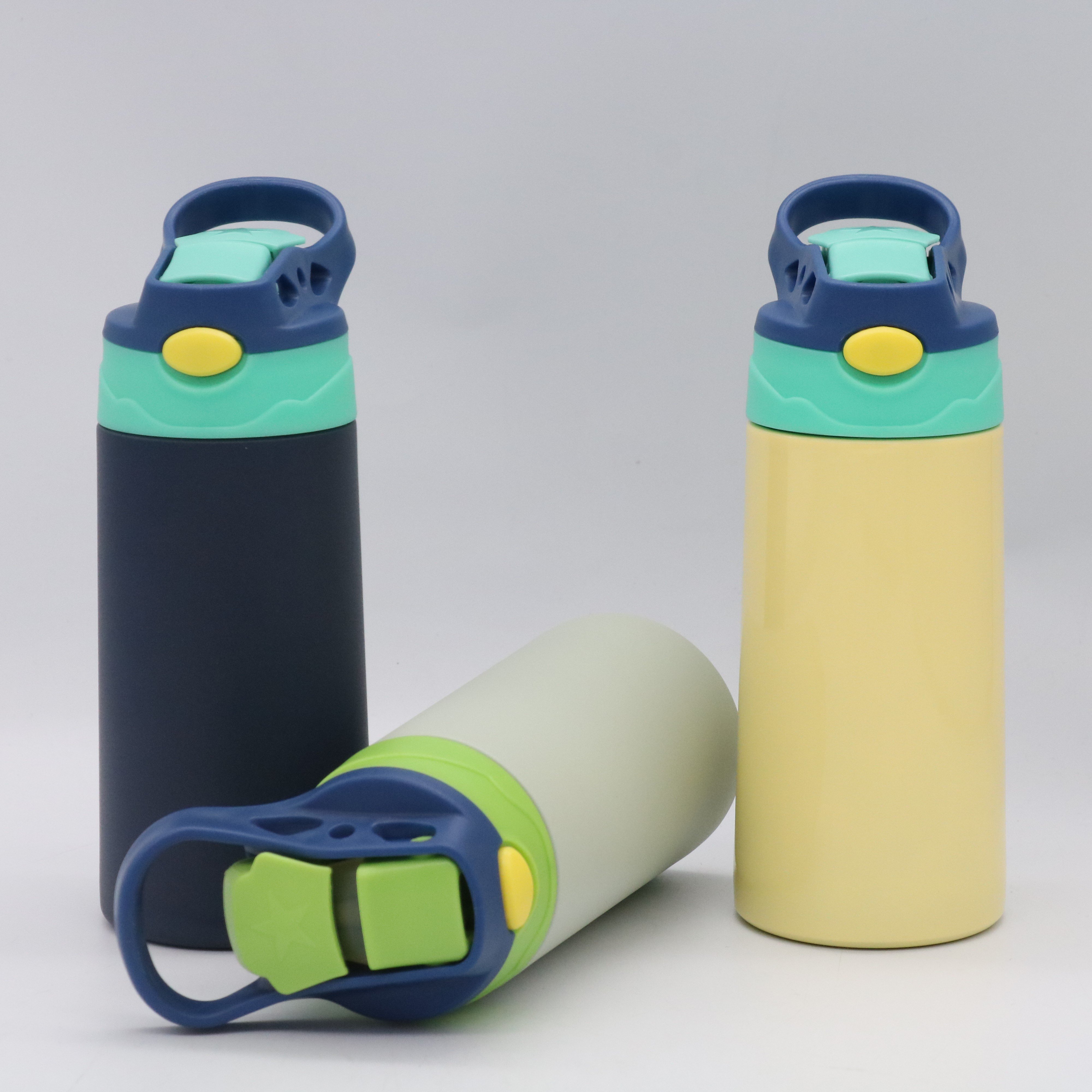 BPA Free Kids Stainless Steel Water Bottle 350ml Double Wall Insulated Vacuum Flask with Handle
