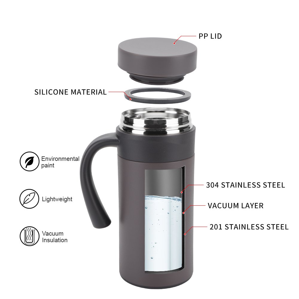 Vacuum cup with lid stainless steel insulated vacuum cup Travel Coffee Mug new Stainless Steel Coffee thermos