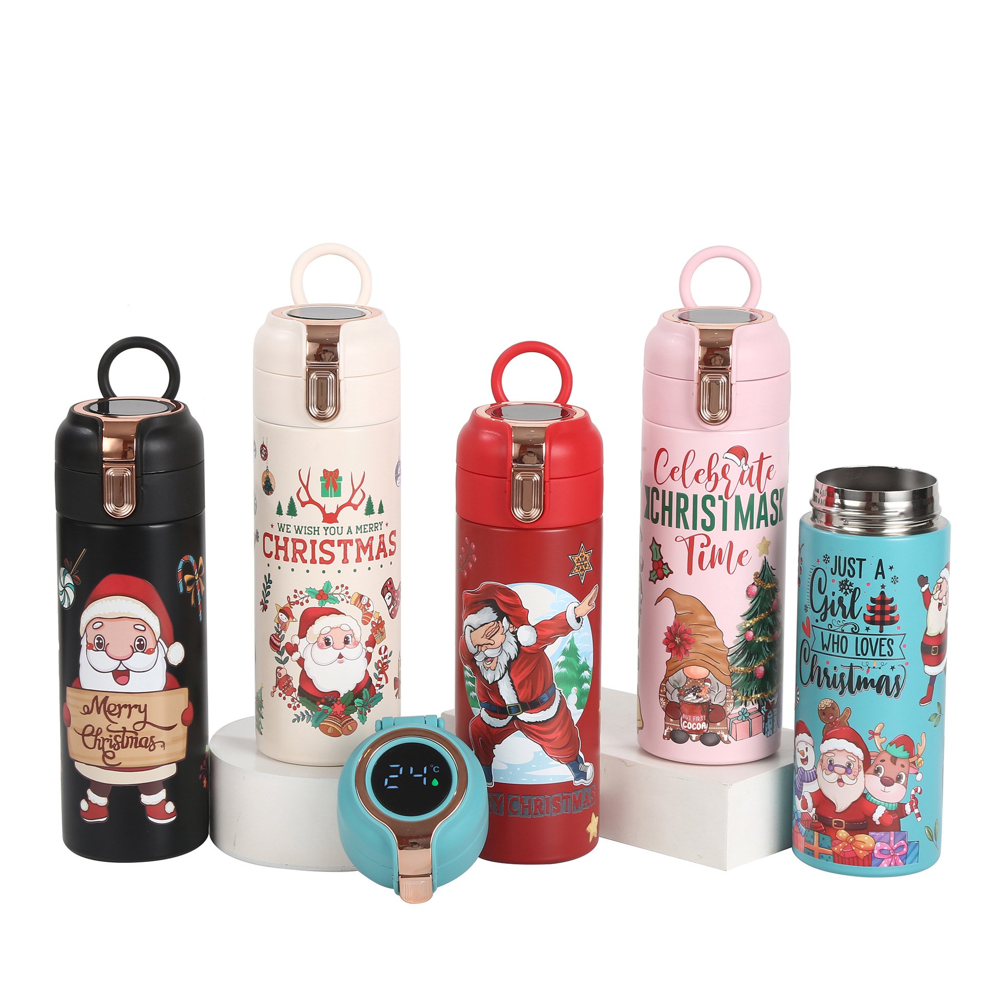 STARLII 500ml digital thermos stainless steel vacuum flask christmas smart water bottle with led temperature