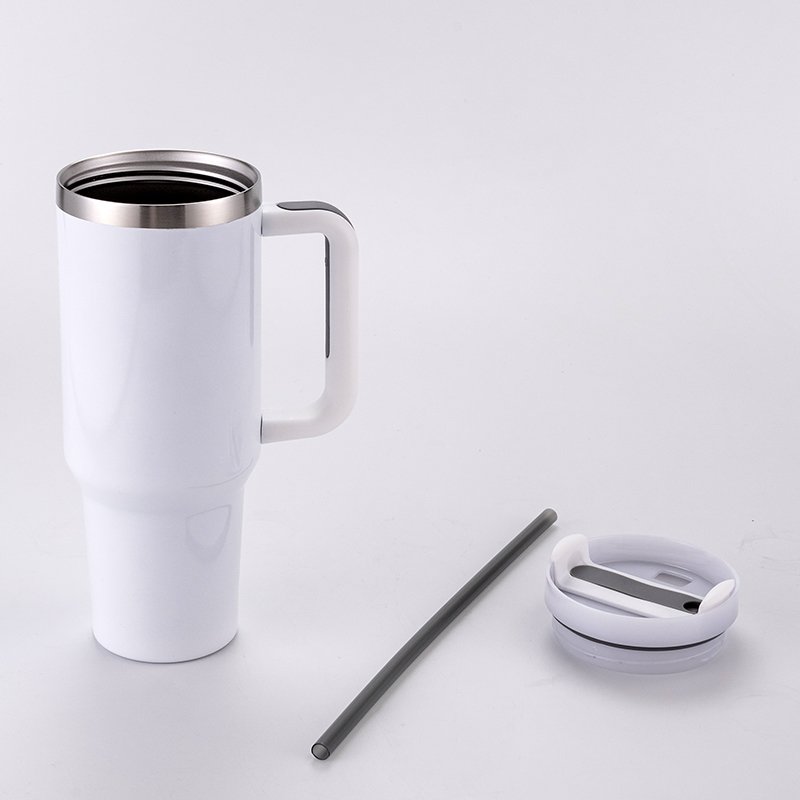 USA Warehouse RTS 40OZ 2.0 Sublimation Blanks Handrid Double Wall Stainless Steel Travel Outdoor Sport Mugs with Straw and Lid