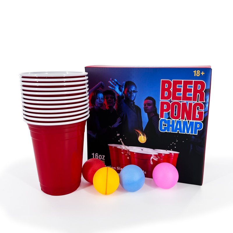 China Manufacturer 24 Cups 8 Balls Beer pong Set Customized Vasos De Plastico Beer Ping Pong Kit Beer Pong Cup Balls