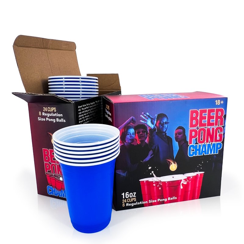 China Manufacturer 24 Cups 8 Balls Beer pong Set Customized Vasos De Plastico Beer Ping Pong Kit Beer Pong Cup Balls