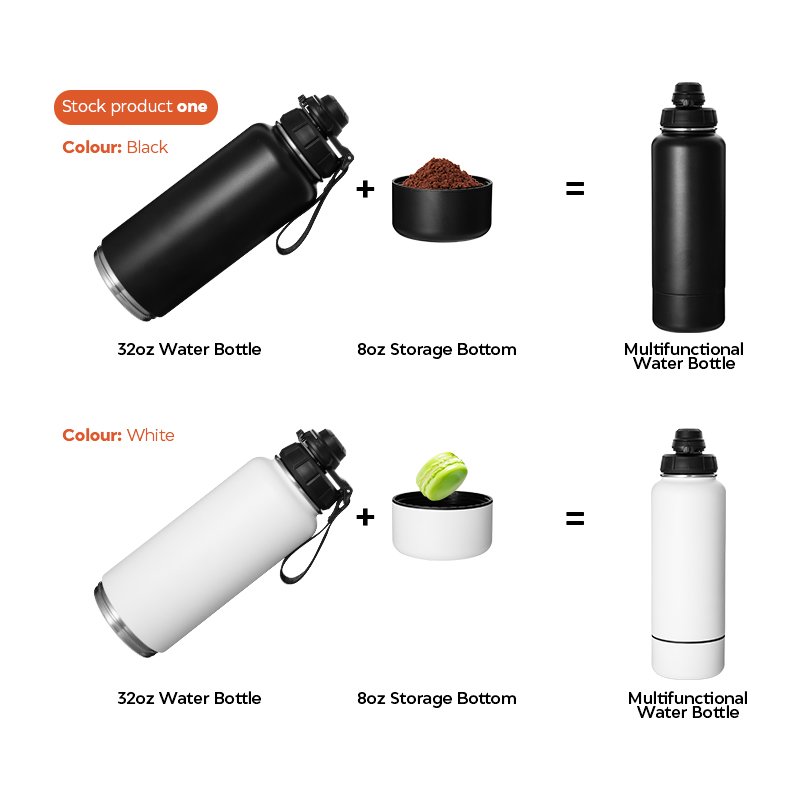 in stock Everich 32oz 40oz insulated vacuum stainless steel water bottle Wide Mouth Double Wall sports