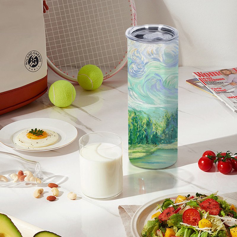 US warehouse 20oz White Stainless Steel Sublimation Blanks Straight Tumbler With Lid And Straw 20 oz tumbler with straw
