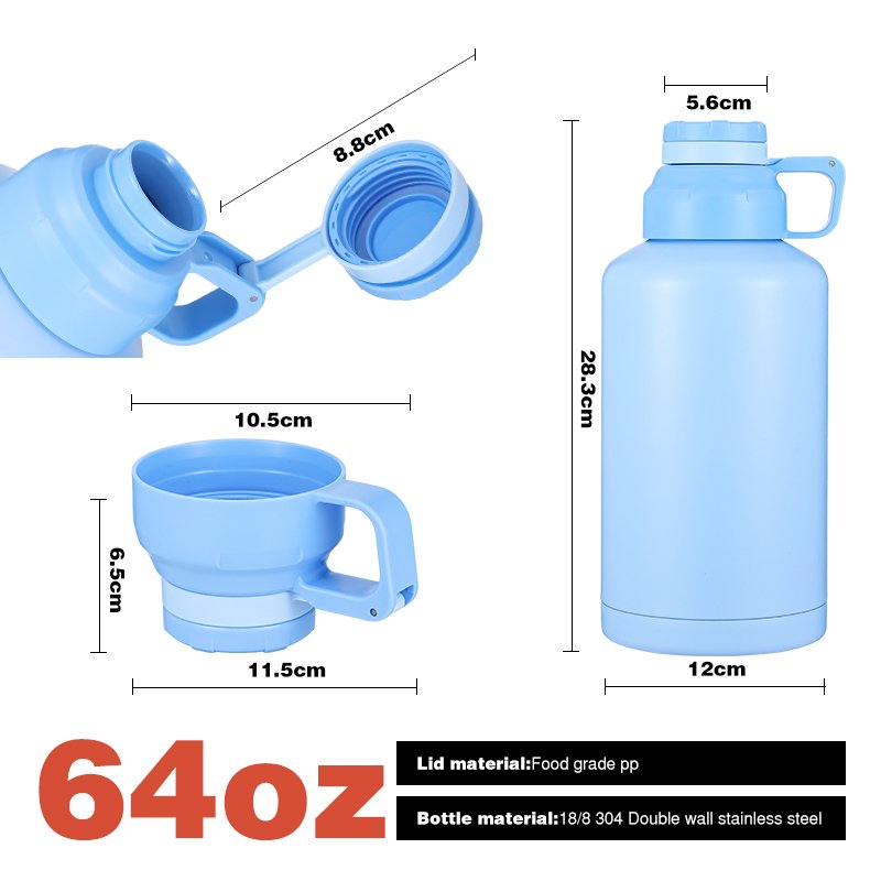 Everich double wall stainless steel thermos bottle vacuum flask insulated water bottles termo keep hot beer growler