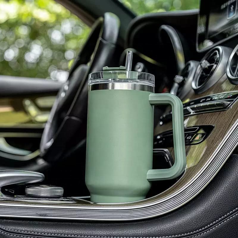 Custom Travel Coffee Mug Adventure Stainless Steel Cup 40oz Tumbler Wholesale Bulk With Handle And Straw