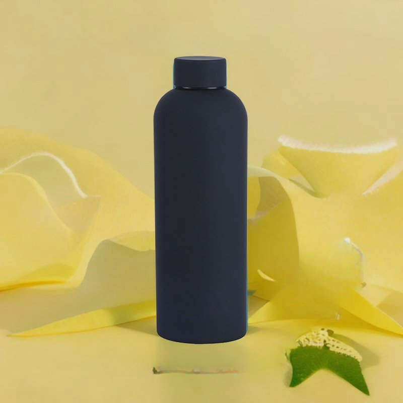 Free Custom Logo 500ml Double Wall Black Coffee Mug Thermos Vacuum Flask Tumbler Office Drinking Bottle for Carafe & Mug Warmers