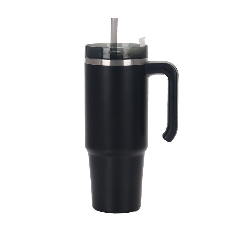 20oz 30oz Office Coffee Mug with handle with lid straw White Black custom logo Double Wall Stainless Steel coffee mug