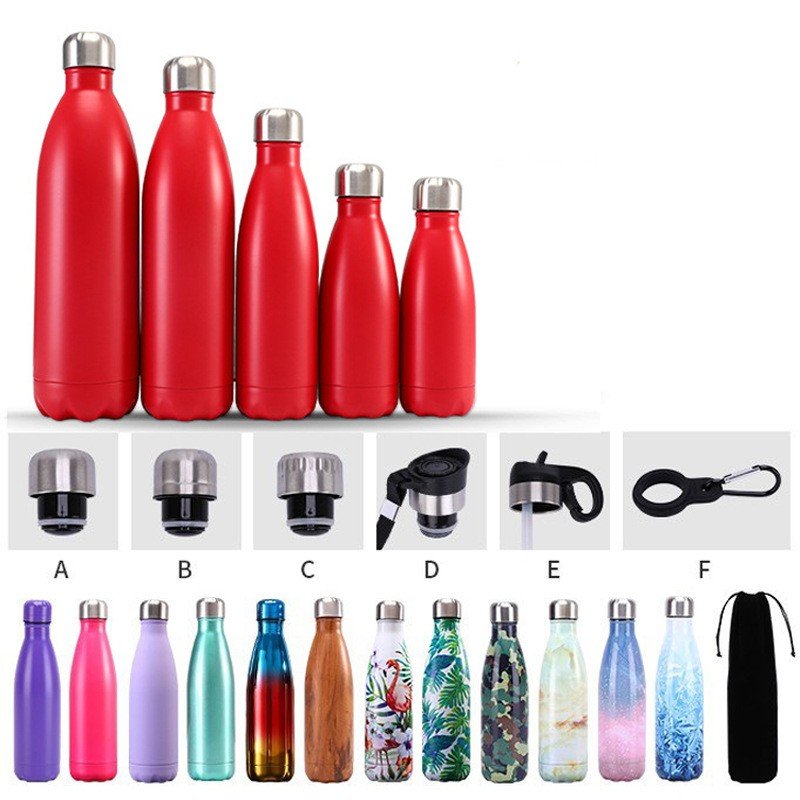 Travel Double 500ml Portable Stainless Steel Small Mouth Water Bottle Leak-proof Shape Stainless Steel Water Bottle