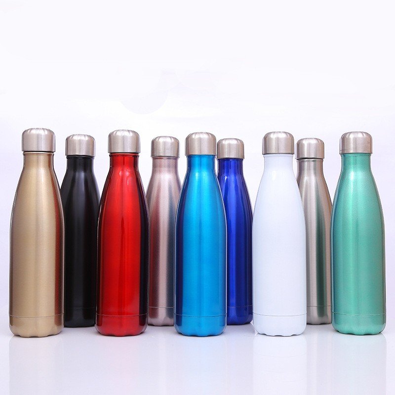 Travel Double 500ml Portable Stainless Steel Small Mouth Water Bottle Leak-proof Shape Stainless Steel Water Bottle