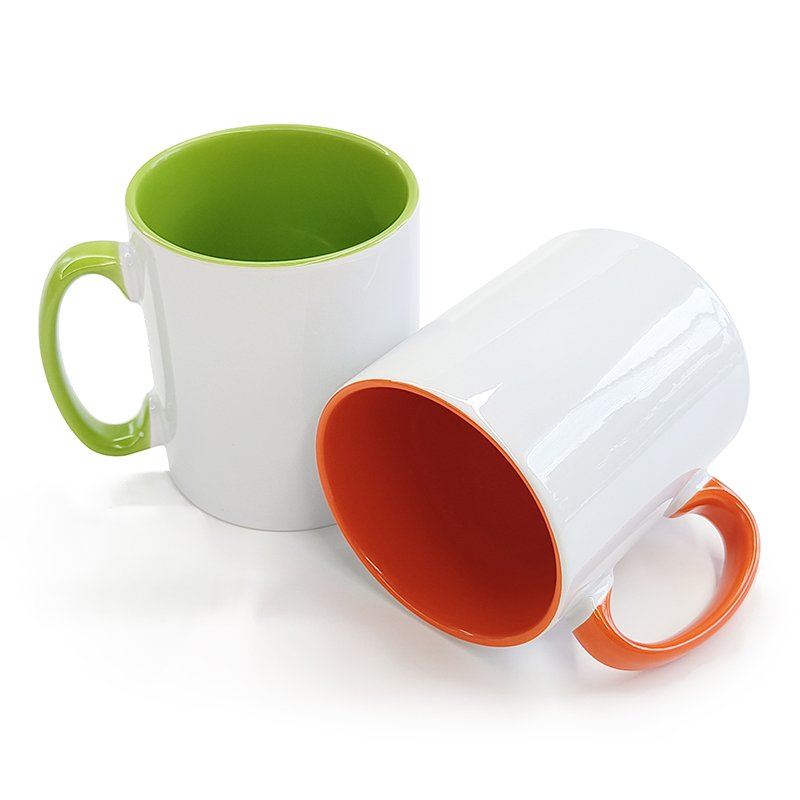 Custom Logo Color Inside 10oz Sublimation Cup Christmas Coffee Mug Coffee Cup with Handle