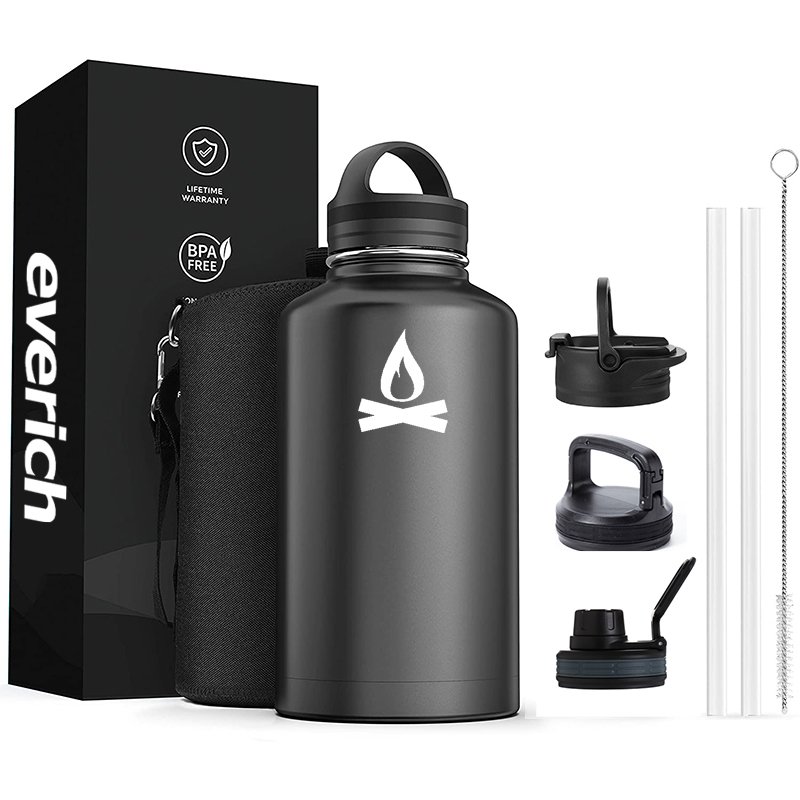 32 Oz, 3 Lids (Straw Lid), Leak Proof, Vacuum Insulated stainless steel water bottle vacuum insulation flask water bottle
